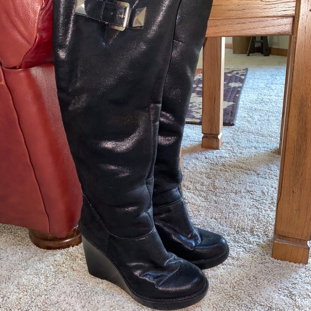 MICHAEL KORS Calista black knee high boots 8.5 M